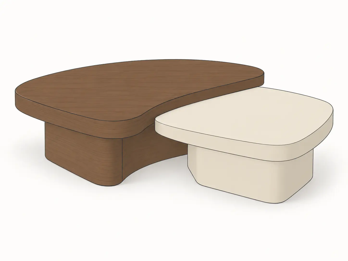 Coffee Table → Styled Render — original sketch
