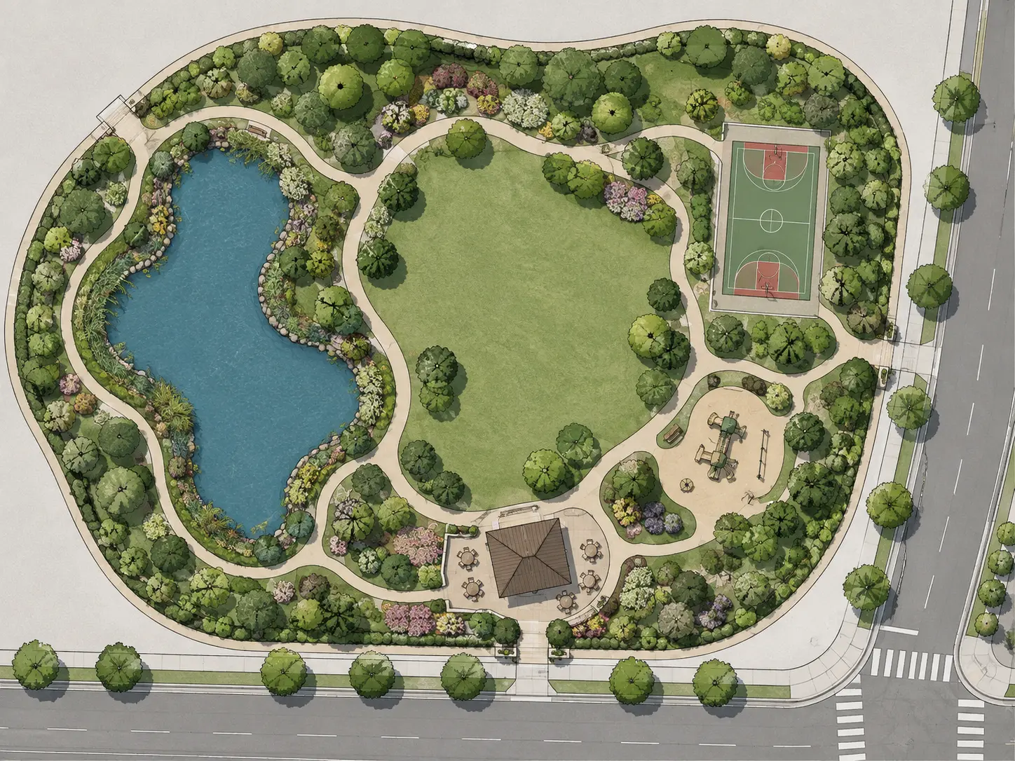 Site Plan → Aerial Render — original sketch